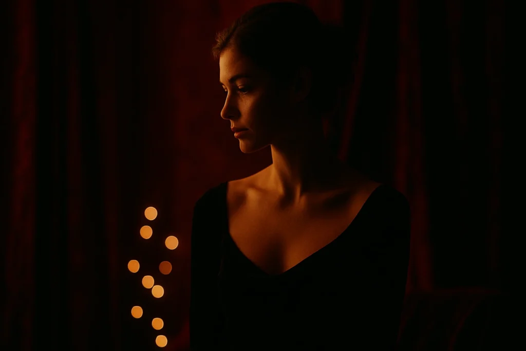 Cinematic feminine silhouette representing why men lose interest and how feminine energy affects male psychology.